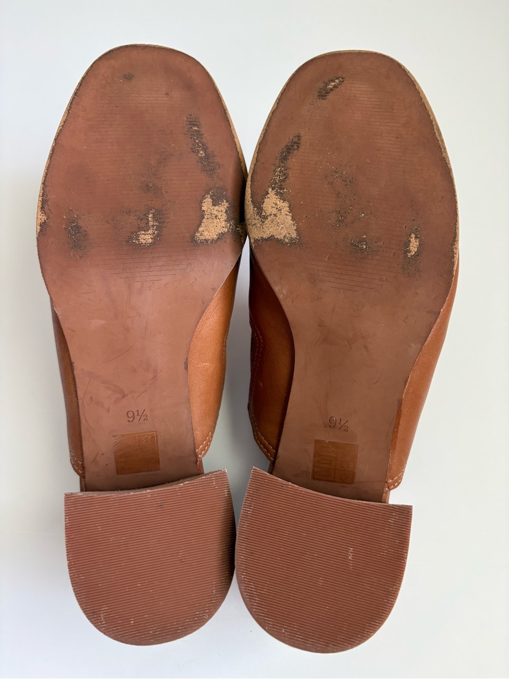 Madewell Carey 100% Leather Brown Stacked Heel Slip-On Mules Size 9.5 - Picture 11 of 12